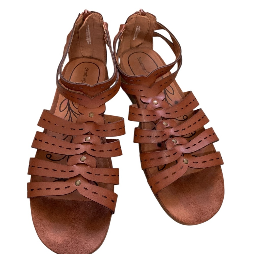 BareTraps Kaser Brown Strappy Gladiator Sandals EUC
